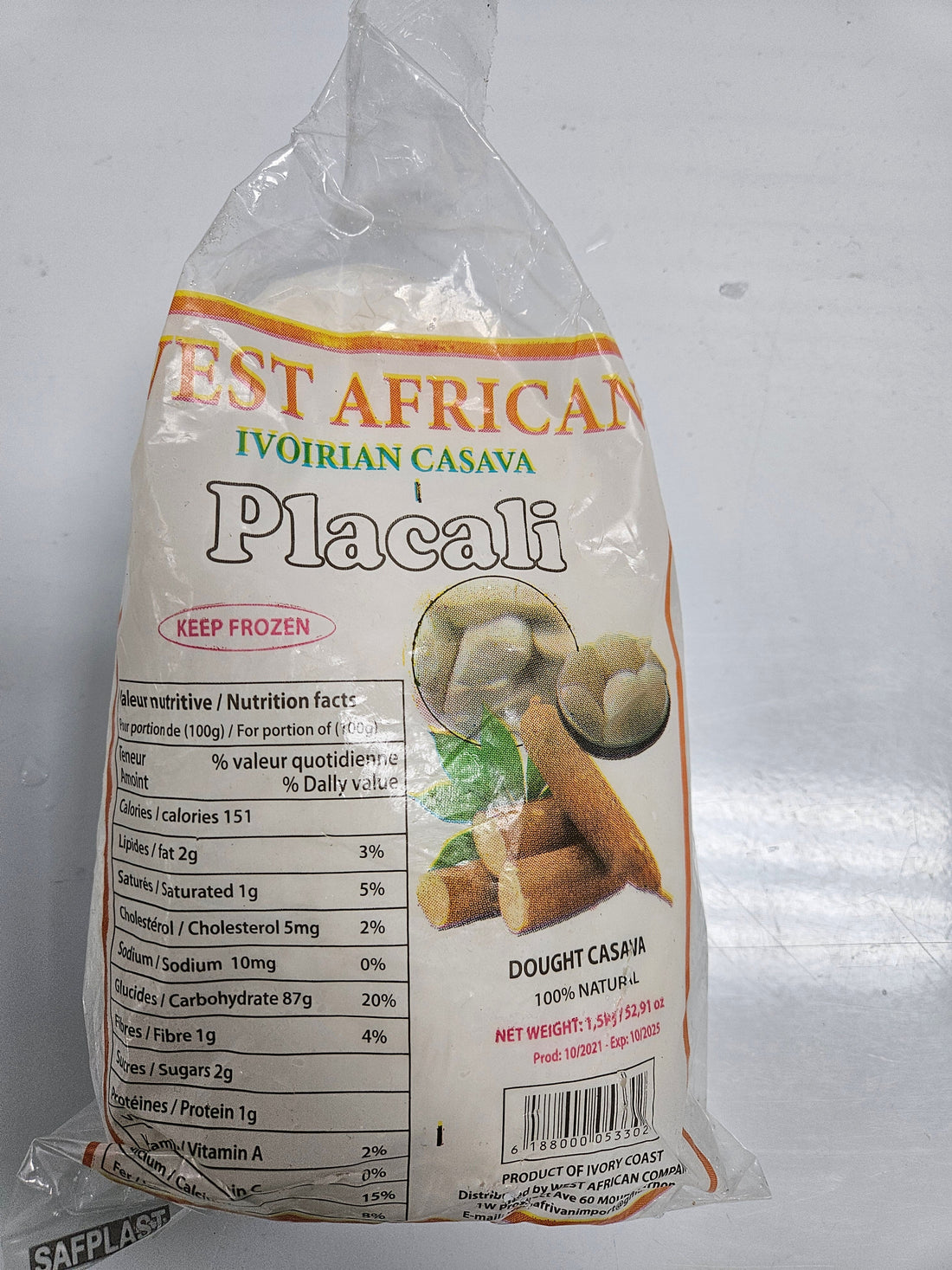 AFRICAN FROZEN CASSAVA DOUGH PLACALI(1.5KG)